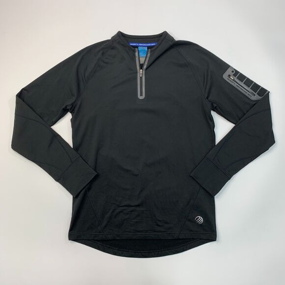 Mondetta Training Sweatshirt Mens M Medium Black Running Quarter Zip Thumb Holes - Picture 2 of 12